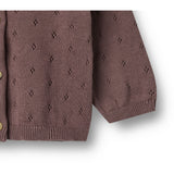 Wheat Plum Stickad Cardigan Maia