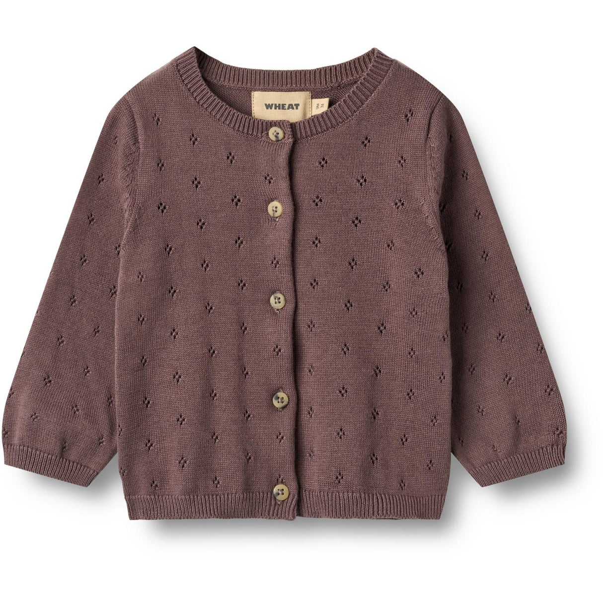 Wheat Plum Stickad Cardigan Maia