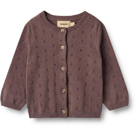 Wheat Plum Stickad Cardigan Maia