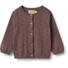 Wheat Plum Stickad Cardigan Maia