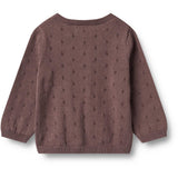 Wheat Plum Stickad Cardigan Maia