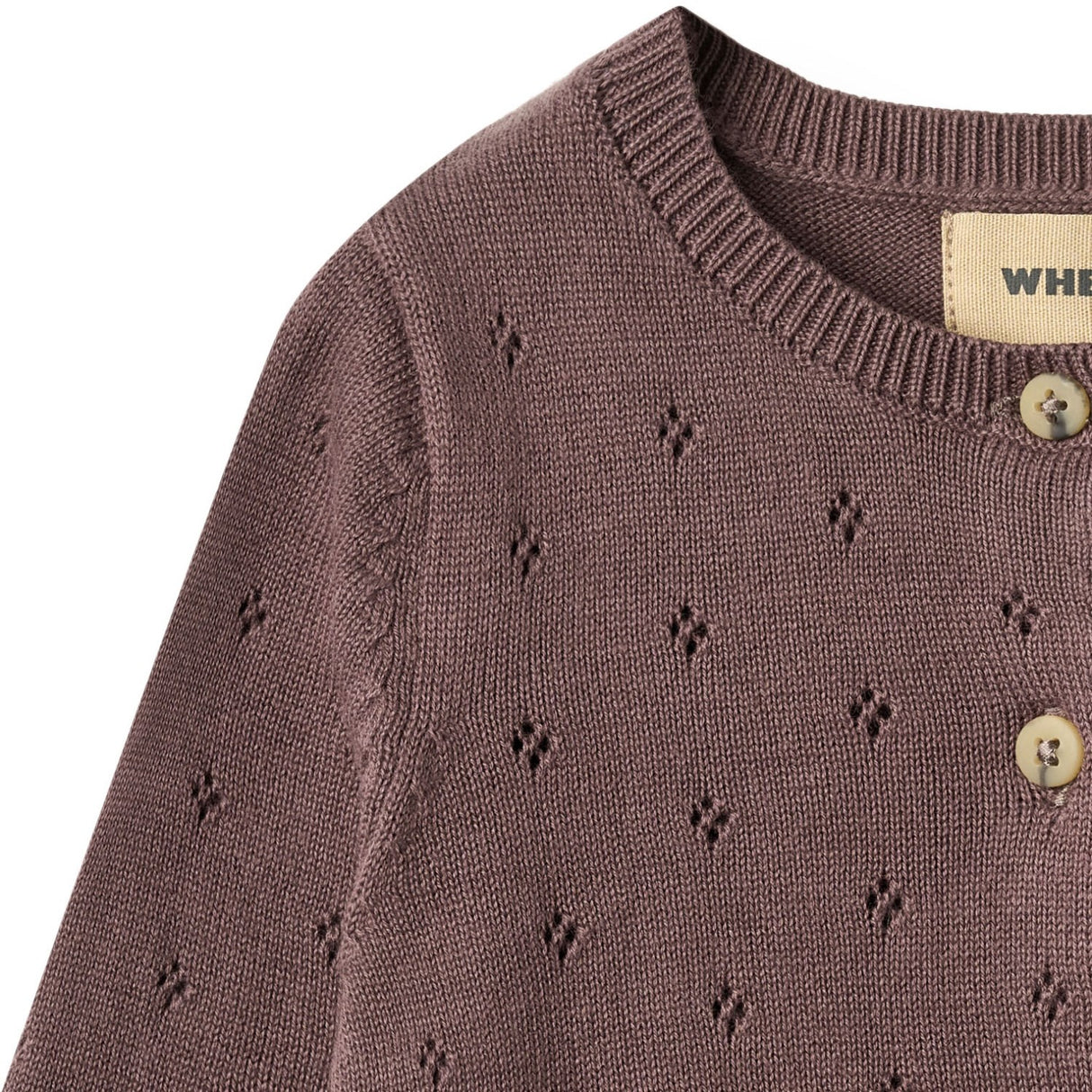 Wheat Plum Stickad Cardigan Maia