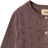 Wheat Plum Stickad Cardigan Maia