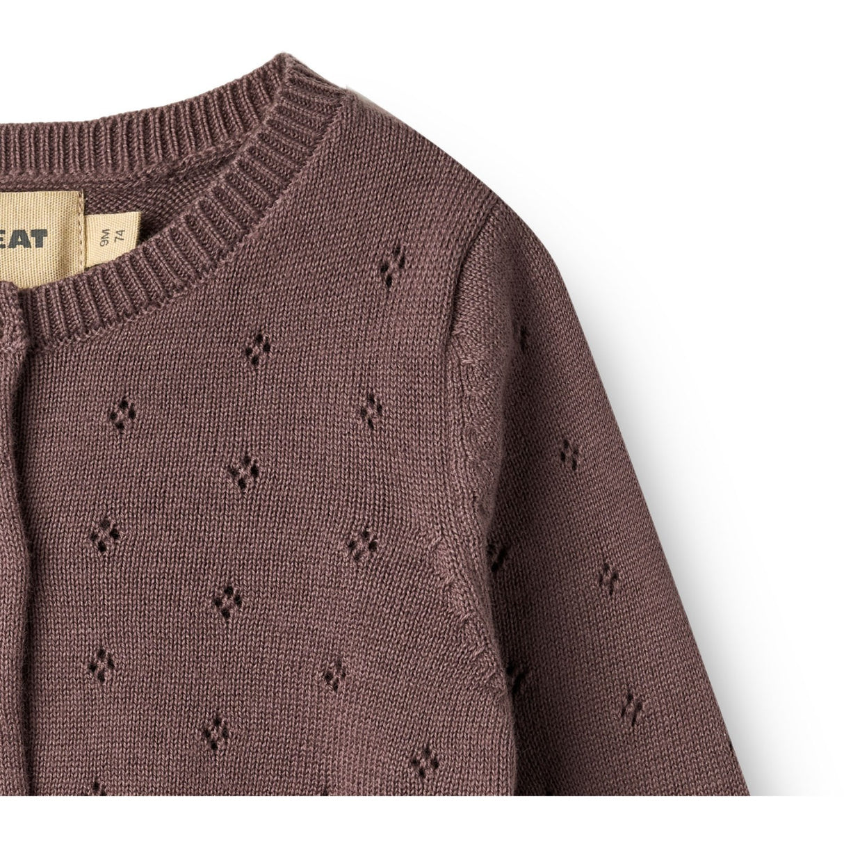 Wheat Plum Stickad Cardigan Maia