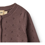 Wheat Plum Stickad Cardigan Maia