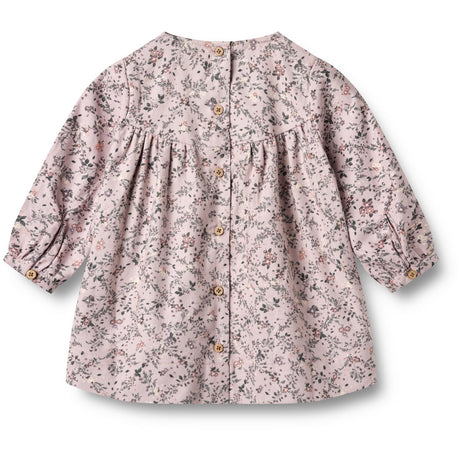 Wheat Lilac Checked Flowers Klänning L/S Fenja