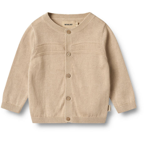 Wheat Warm Sand Stickad Cardigan Sofus