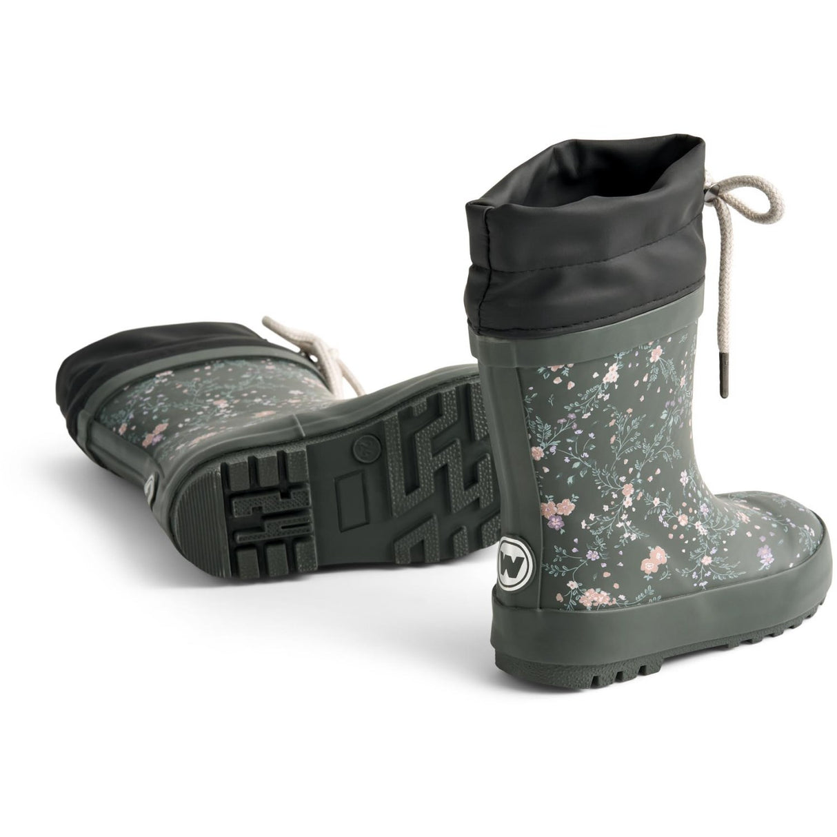 Wheat Forest Lake Checked Flowers Rubber Stövlar Thermo Print