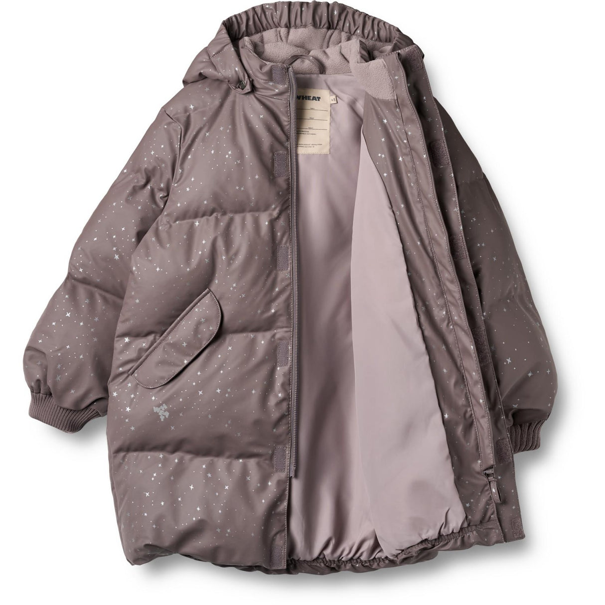 Wheat Purple Stone Stars PU Puffer Jacka Coast