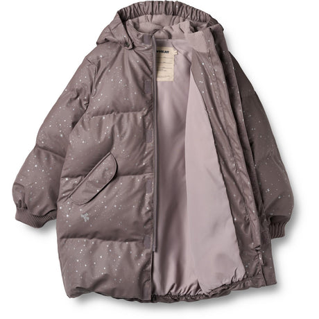 Wheat Purple Stone Stars PU Puffer Jacka Coast