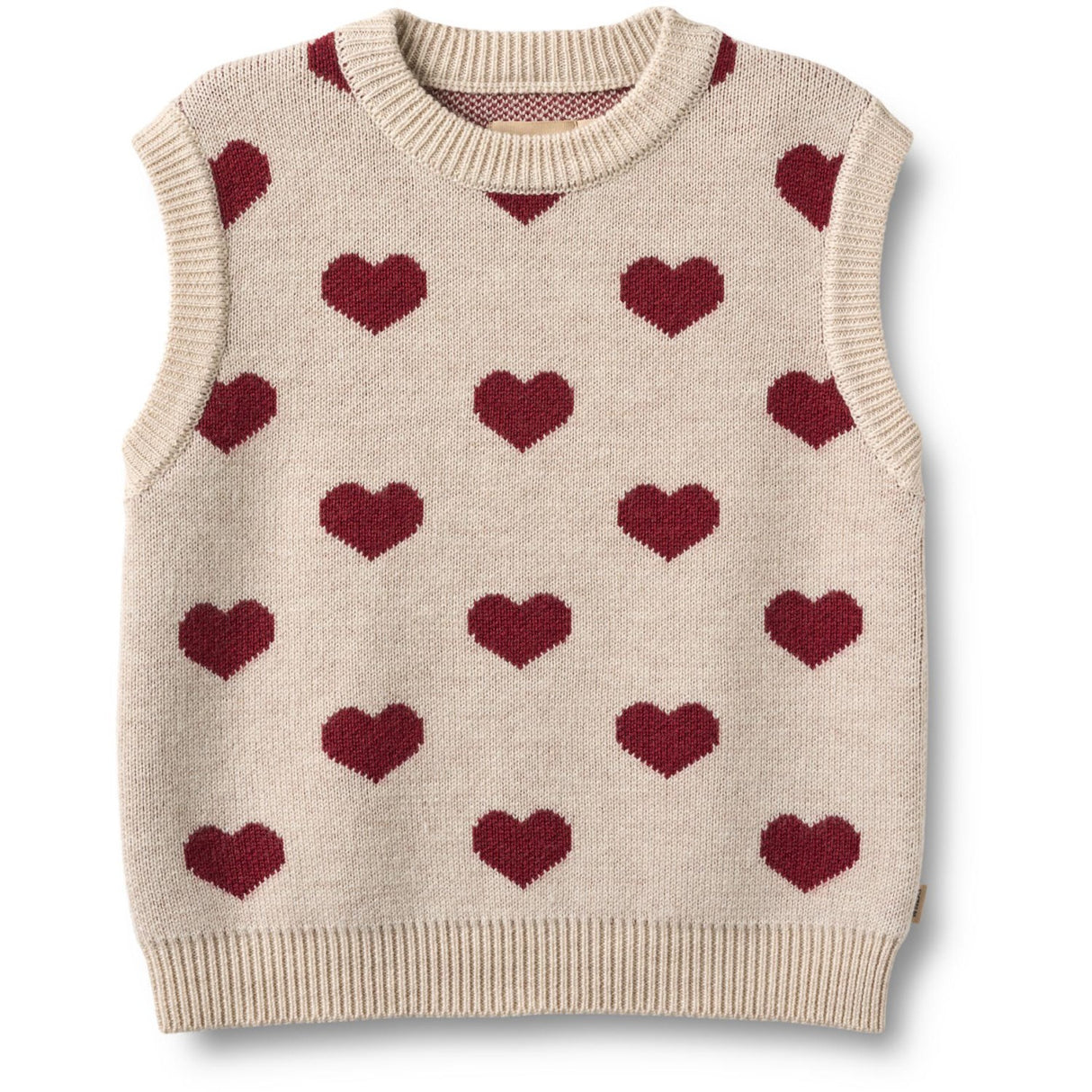 Wheat Offwhite Melange Jacquard Väst Gaby