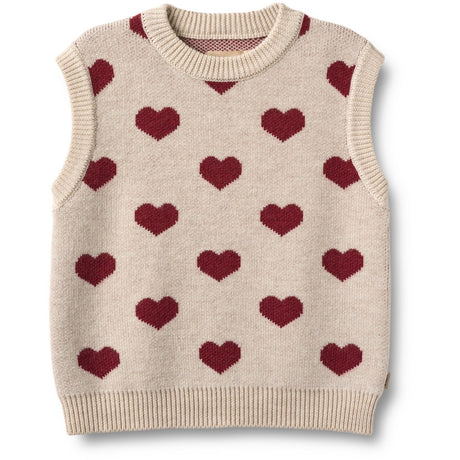 Wheat Offwhite Melange Jacquard Väst Gaby