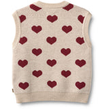 Wheat Offwhite Melange Jacquard Väst Gaby