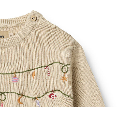 Wheat Offwhite Stickad Pullover Embr. Lisa