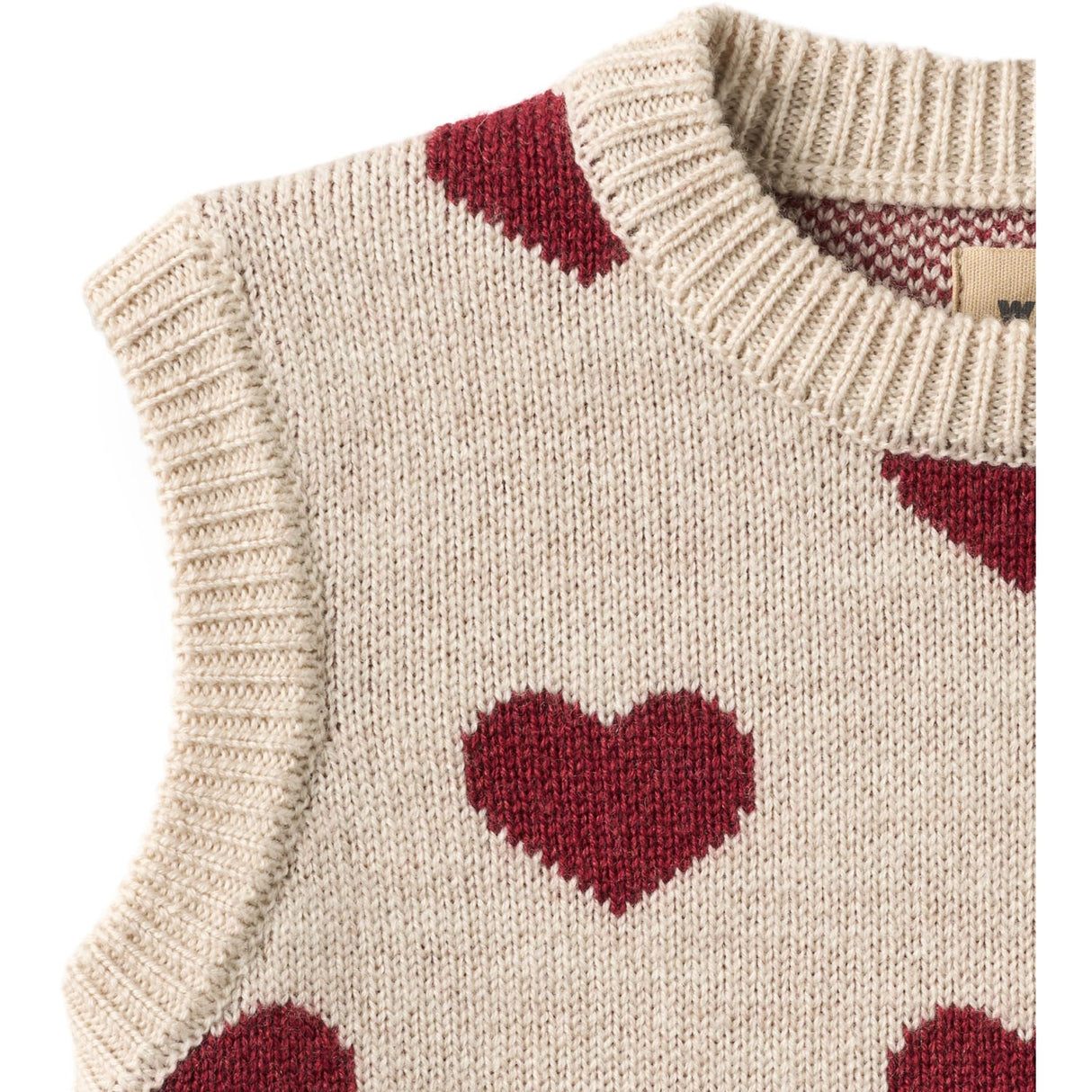 Wheat Offwhite Melange Jacquard Väst Gaby