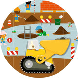 Djeco Gulvpuslespil, Byggepladsen - 12 Brikker + 5 Køretøjer