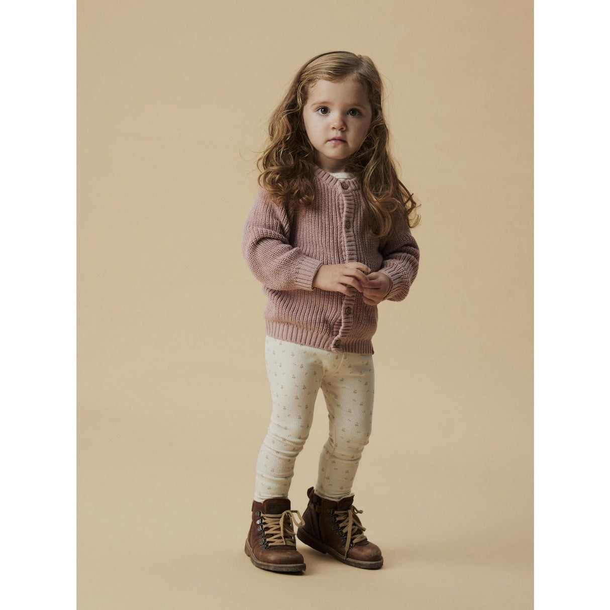 Lil'Atelier Misty Rose Nmnemlen Lin Ls Stickad Card Lil Noos