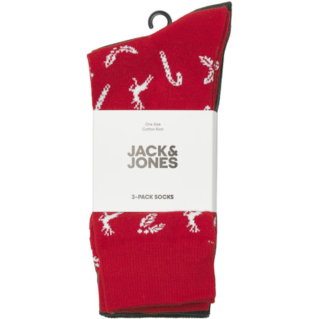 Jack & Jones Junior True Red Jaccane Strumpor 3 Pack Jnr