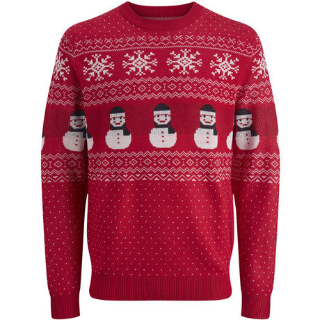 Jack & Jones Junior True Red Jjxmas Andrew Stickad Crew Neck Jnr