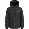 Jack & Jones Junior Black White Logo Jjmaze Logo Puffer Huva Jnr