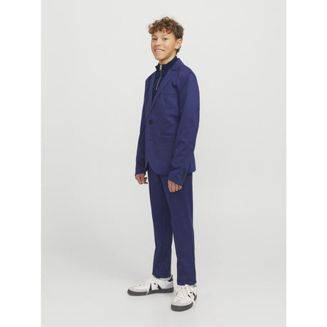 Jack & Jones Junior Navy Blazer Jjeemil Stickad Half Zip Noos Jnr