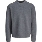 Jack & Jones Junior Dark Grey Melange Jornorrebro Stickad Crew Neck Ln Jnr