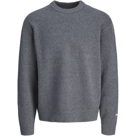 Jack & Jones Junior Dark Grey Melange Jornorrebro Stickad Crew Neck Ln Jnr