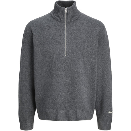 Jack & Jones Junior Dark Grey Melange Jornorrebro Stickad Half Zip Jnr