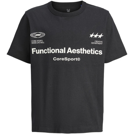 Jack & Jones Junior Black Jcosignal Graphic Tee Ss Crew Neck Jnr