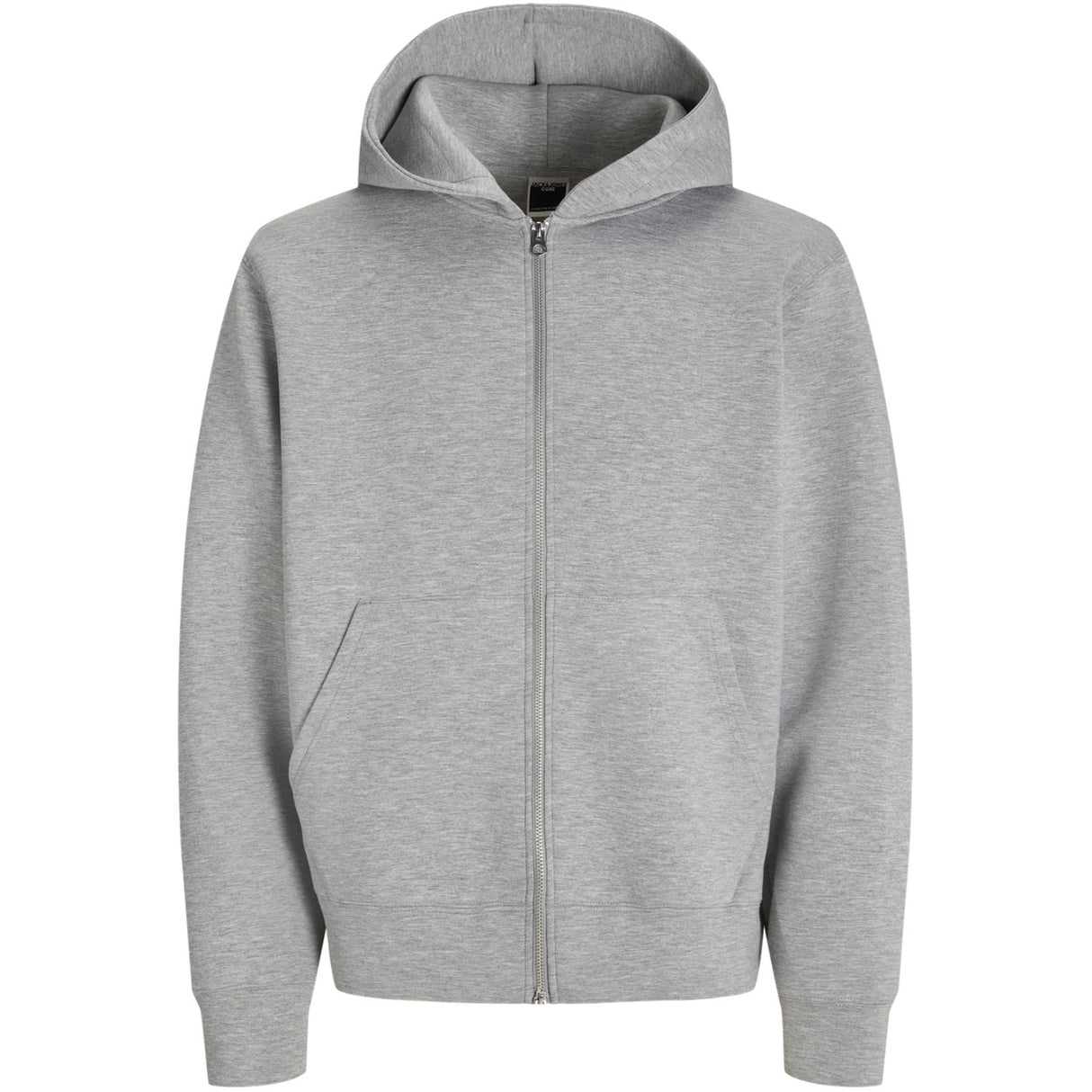 Jack & Jones Junior White Melange Jcocover Scuba Sweat Zip Huva Jnr