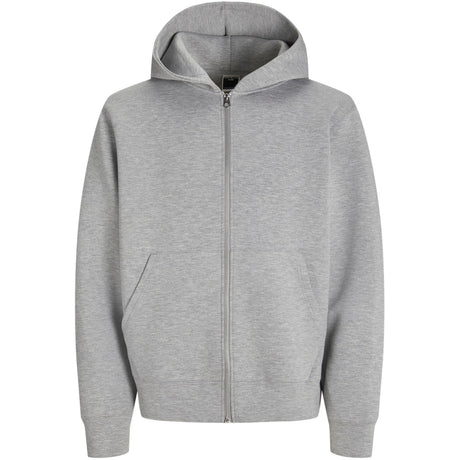 Jack & Jones Junior White Melange Jcocover Scuba Sweat Zip Huva Jnr