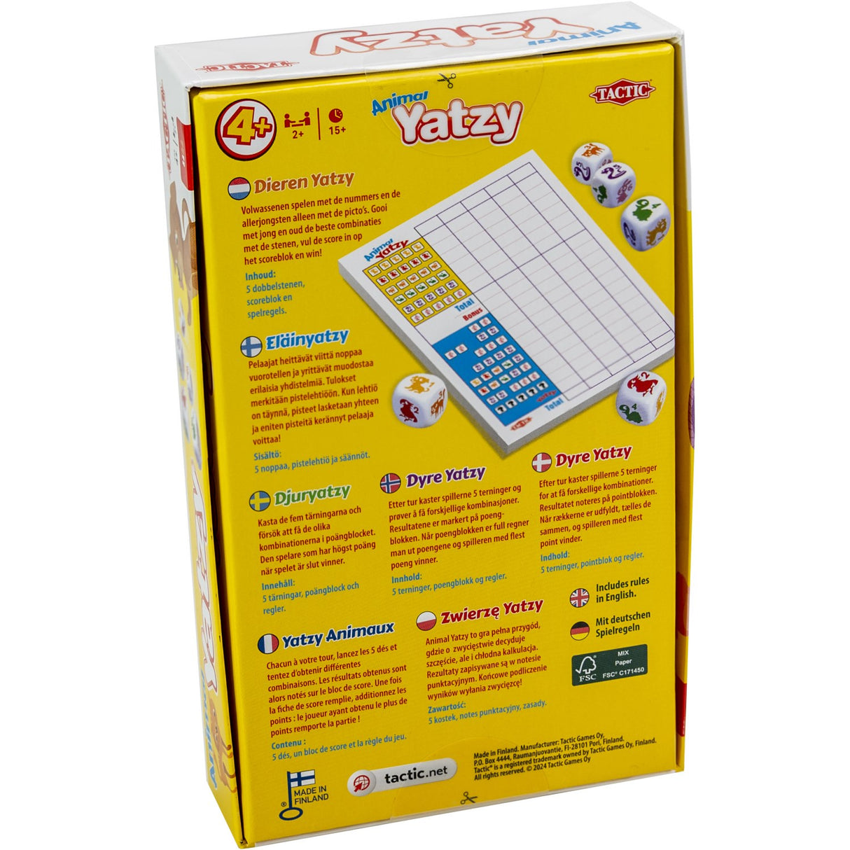 Tactic Games Yatzy Med Dyr Rejse Spel