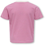 kids ONLY Cloud Dancer Magenta Y/D Stripes / Red Heart Kogpisa Maiken Life Crop Ss Onl Jrs Noos