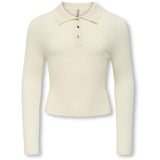 kids ONLY Birch Gold Button Kogmila Ls Rib Knap Pikétröja Neck Cp Knt