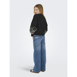 kids ONLY Black Sleeve Flower Kogbrooke L/S O-Neck Flower Swt Noos