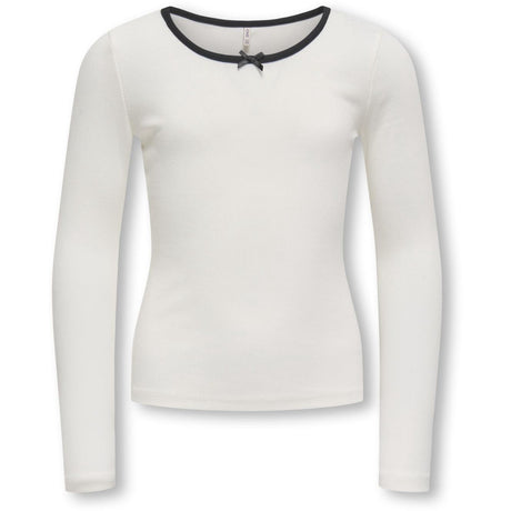 kids ONLY Cloud Dancer Black Bow Kogsofia L/S Rosett Topp Jrs