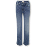 kids ONLY Medium Blue Denim Rhinestones Kogjuicy Rhs Wide Leg Dnm Cro557 Noos