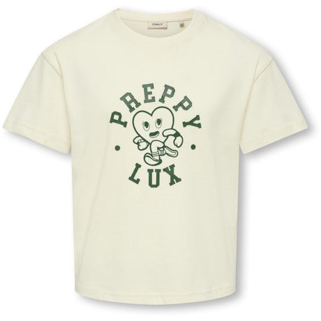 kids ONLY Cloud Dancer Preppy/Pineneedle Koggitta S/S Boxy Printed Topp Jrs