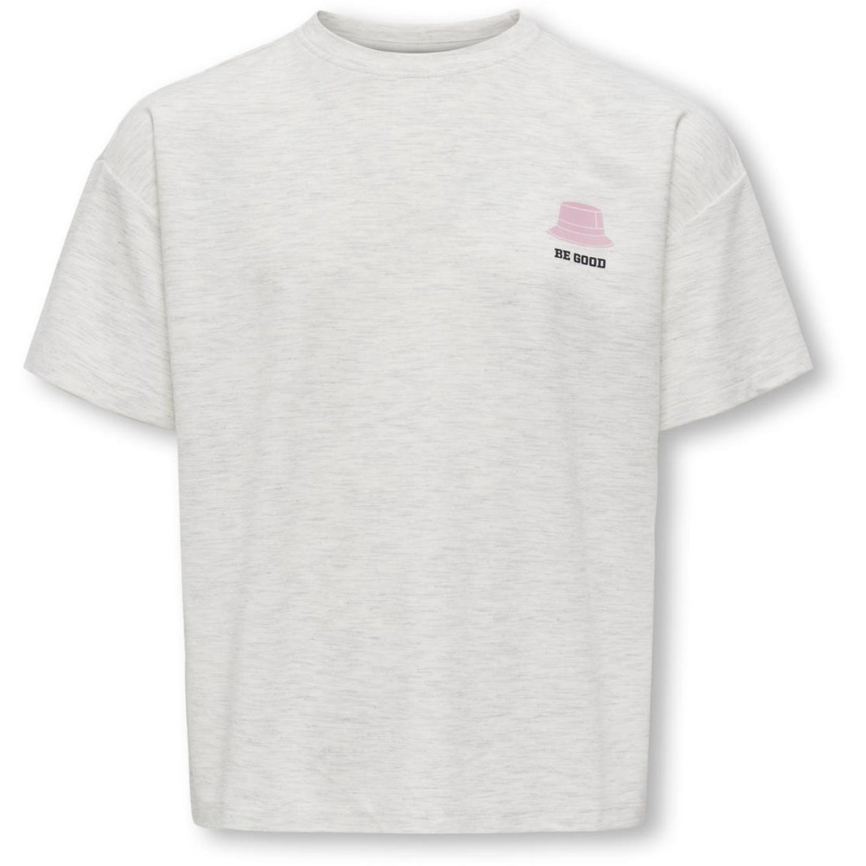 kids ONLY Light Grey Melange Collage Kogbillie Ss Loose Nallebjörn Topp Jrs Noos