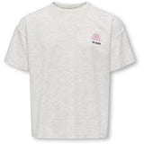 kids ONLY Light Grey Melange Collage Kogbillie Ss Loose Nallebjörn Topp Jrs Noos