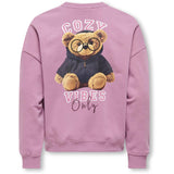 kids ONLY Mauve Orchid Cozy Kogbila L/S Ovz Björn O-Neck Swt Noos