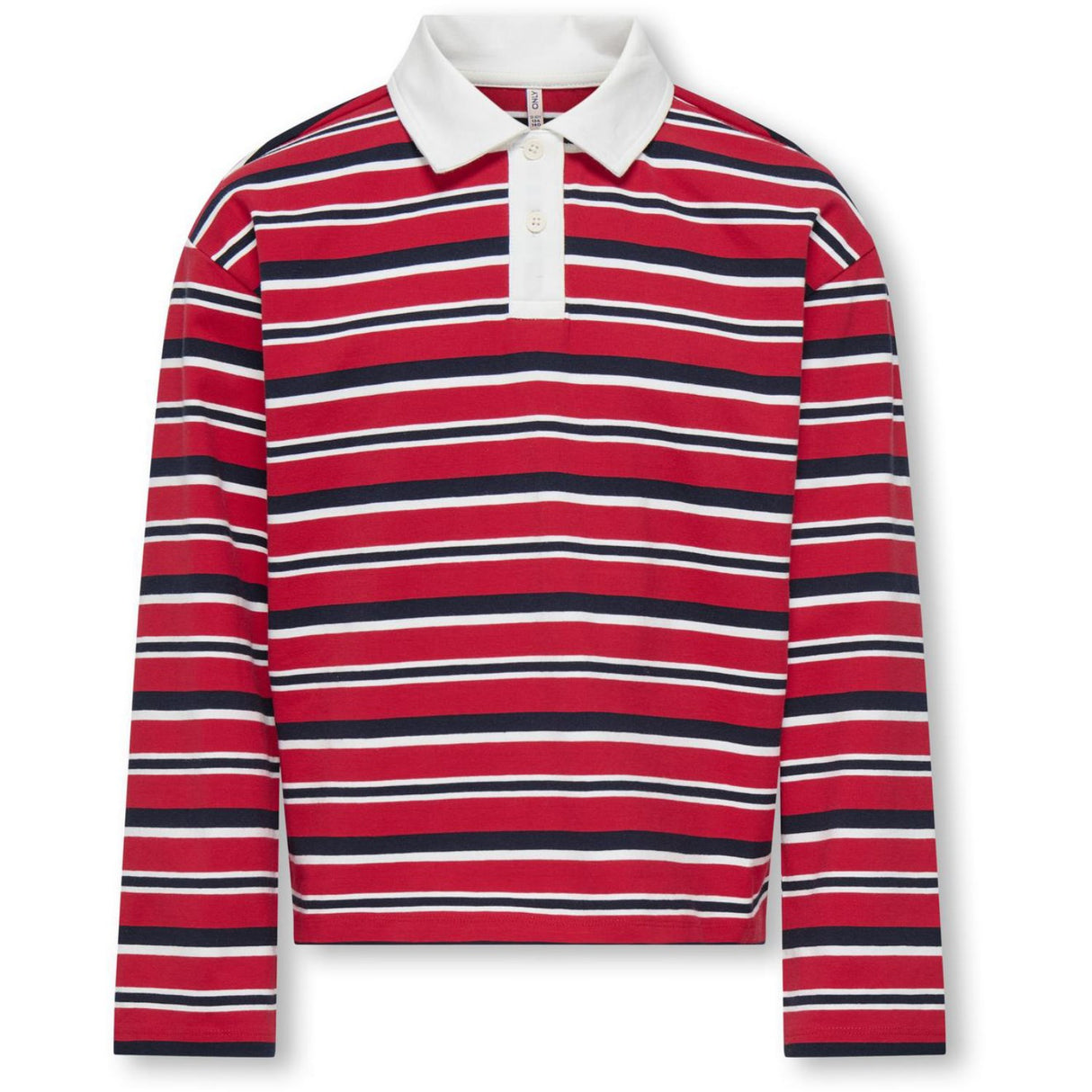 kids ONLY Salsa Night Sky/Cloud Dancer Kogruby Life L/S Boxy Pikétröja Skjorta Jrs