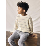 Lil'Atelier Turtledove Nmmemlen Ls Stickad Stripes Lil