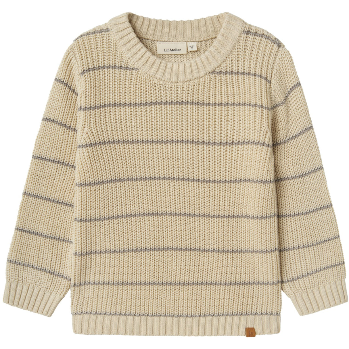 Lil'Atelier Turtledove Nmmemlen Ls Stickad Stripes Lil
