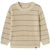 Lil'Atelier Turtledove Nmmemlen Ls Stickad Stripes Lil