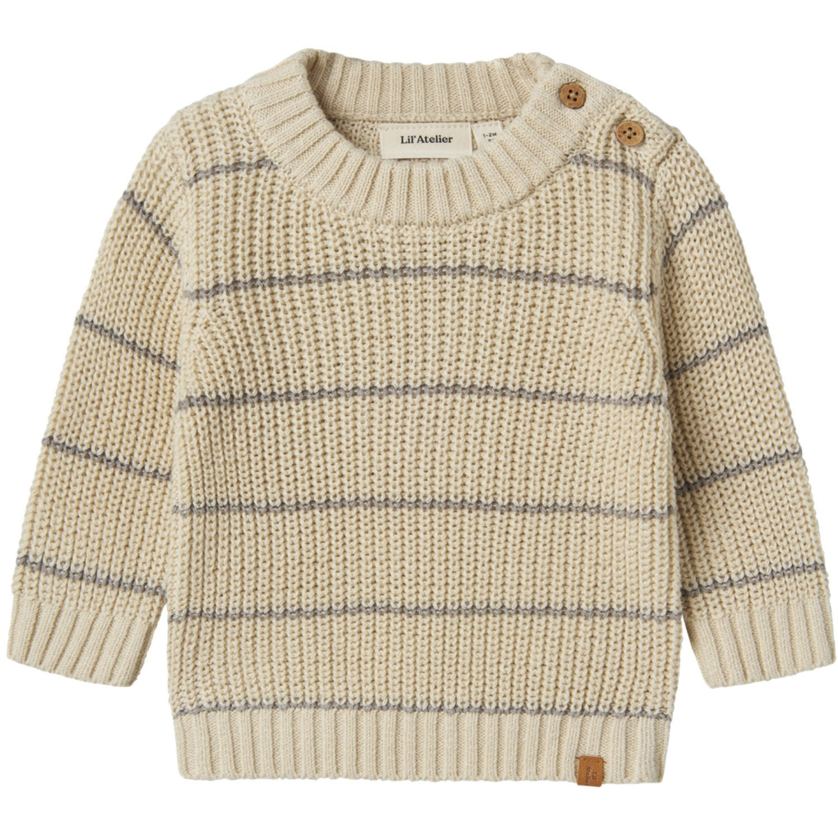 Lil'Atelier Turtledove Nbmemlen Ls Stickad Stripe Lil