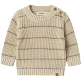 Lil'Atelier Turtledove Nbmemlen Ls Stickad Stripe Lil