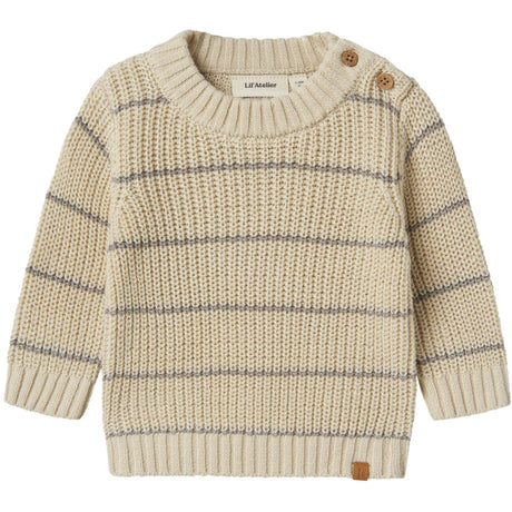 Lil'Atelier Turtledove Nbmemlen Ls Stickad Stripe Lil