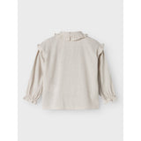 Lil'Atelier Pastel Parchment Nmfolena Ls Loose Skjorta Lil