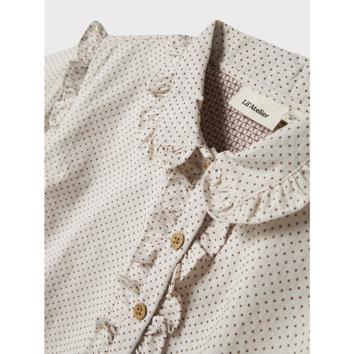 Lil'Atelier Pastel Parchment Nmfolena Ls Loose Skjorta Lil